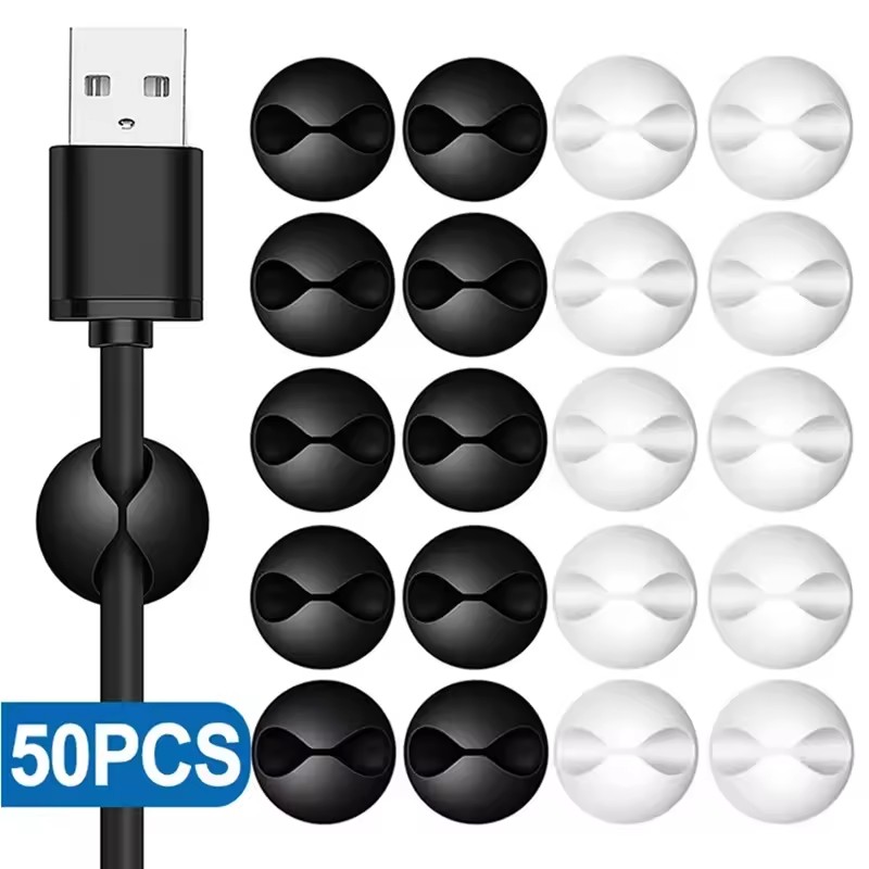 Desk Organizer - 5/50Pcs Desktop Wall Cable Clips Wire