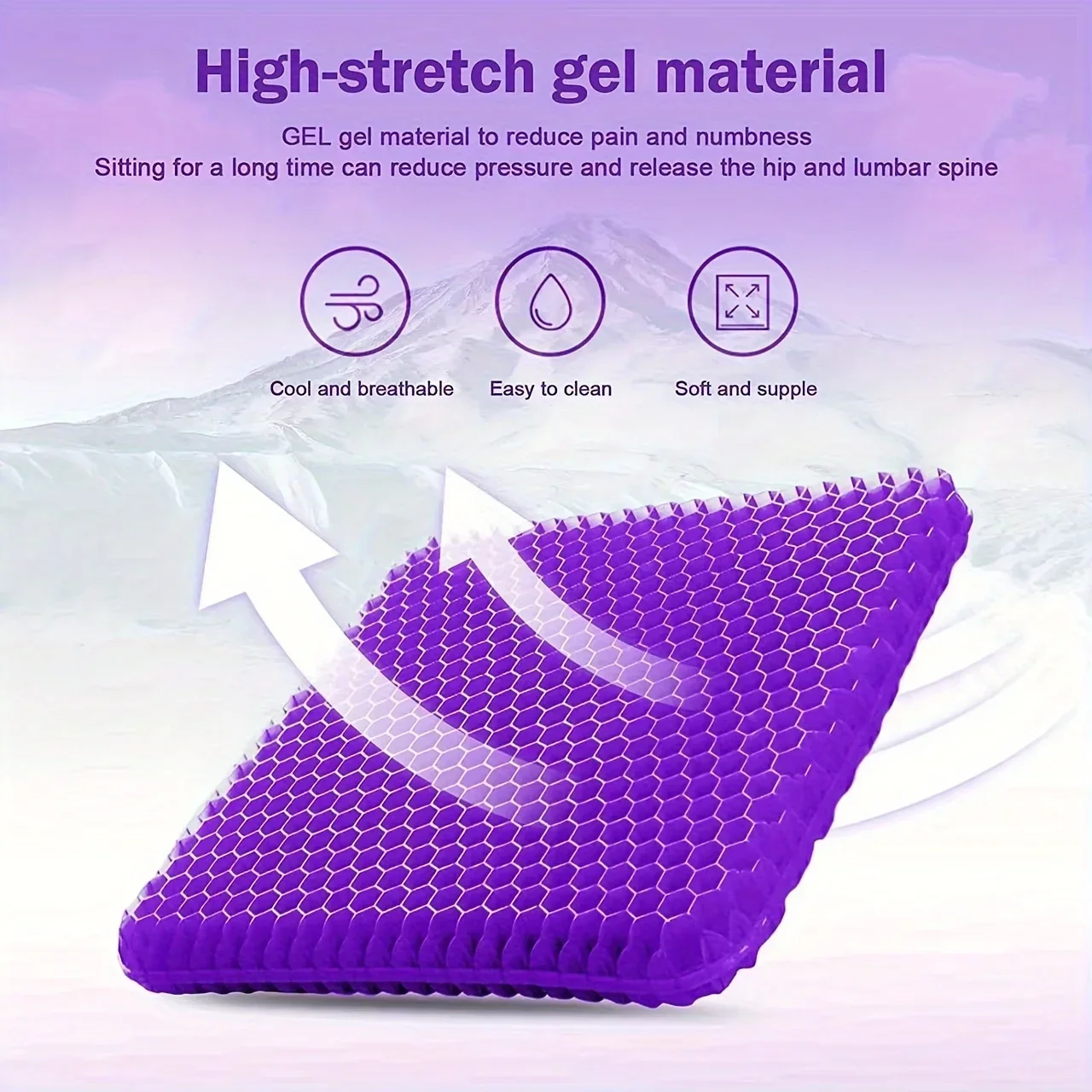 Gel Seat Cushion 1PC, Breathab - Office Chair Cushion ulasan dan harga