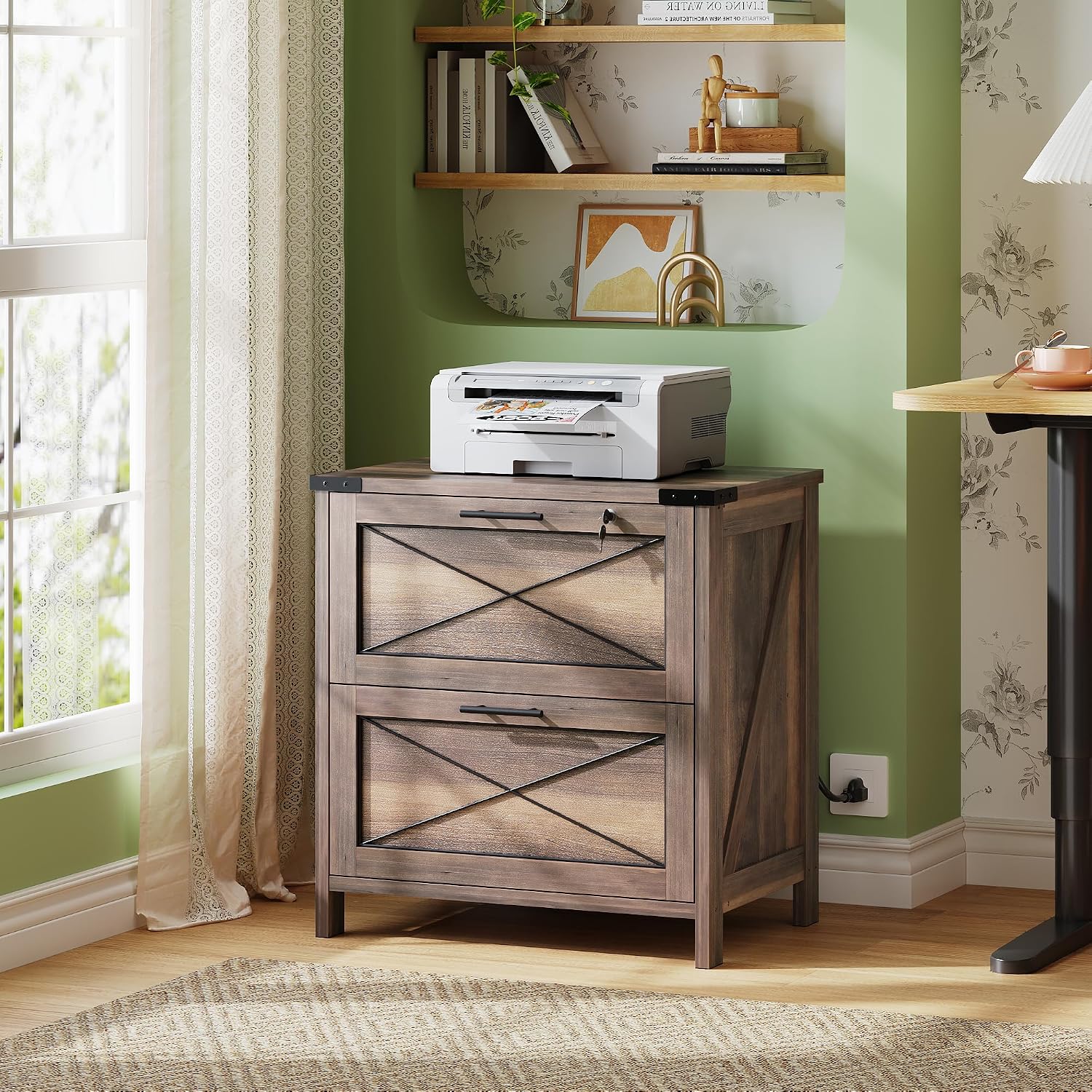 Wood Lateral File Cabinet, 2 D - Printer Stand ulasan dan harga