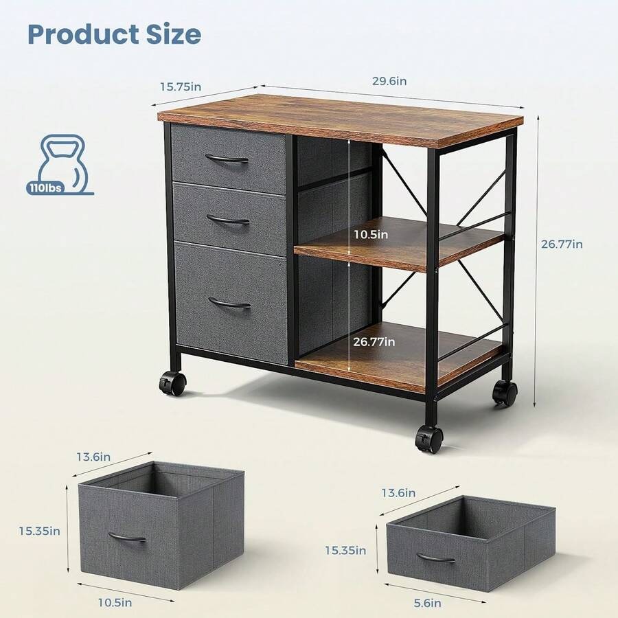Sweetcrispy 3-Tier Mobile File - Printer Stand ulasan dan harga