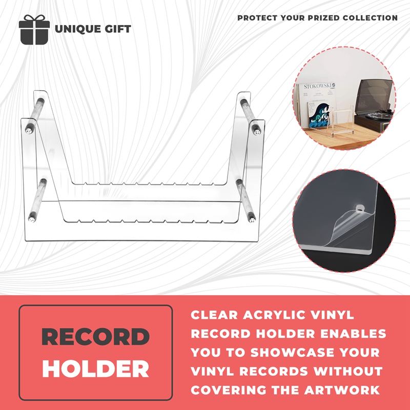 Clear Vinyl Record Stand Holde - Bookshelf ulasan dan harga