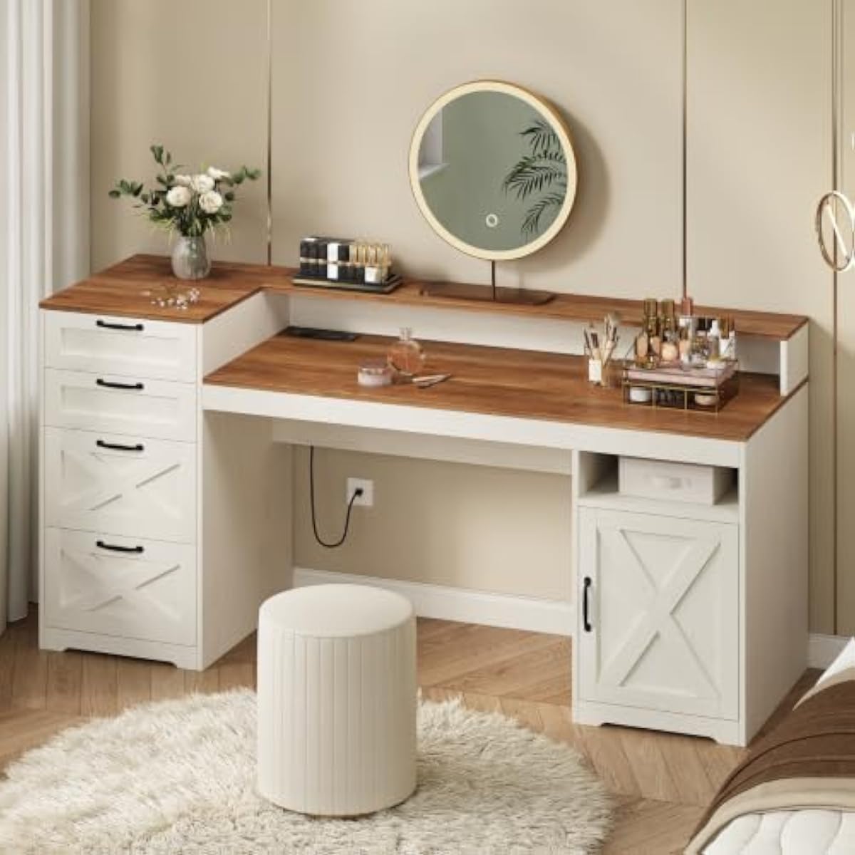 63 inch rustic white engineere - Printer Stand ulasan dan harga