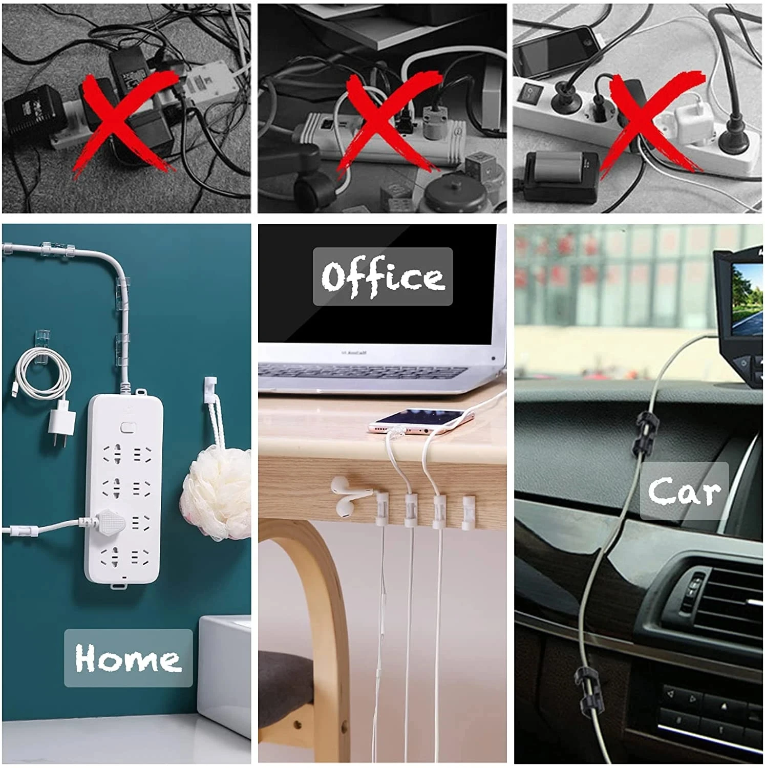 Cable Clips Organizer Drop Wir - Desk Organizer ulasan dan harga